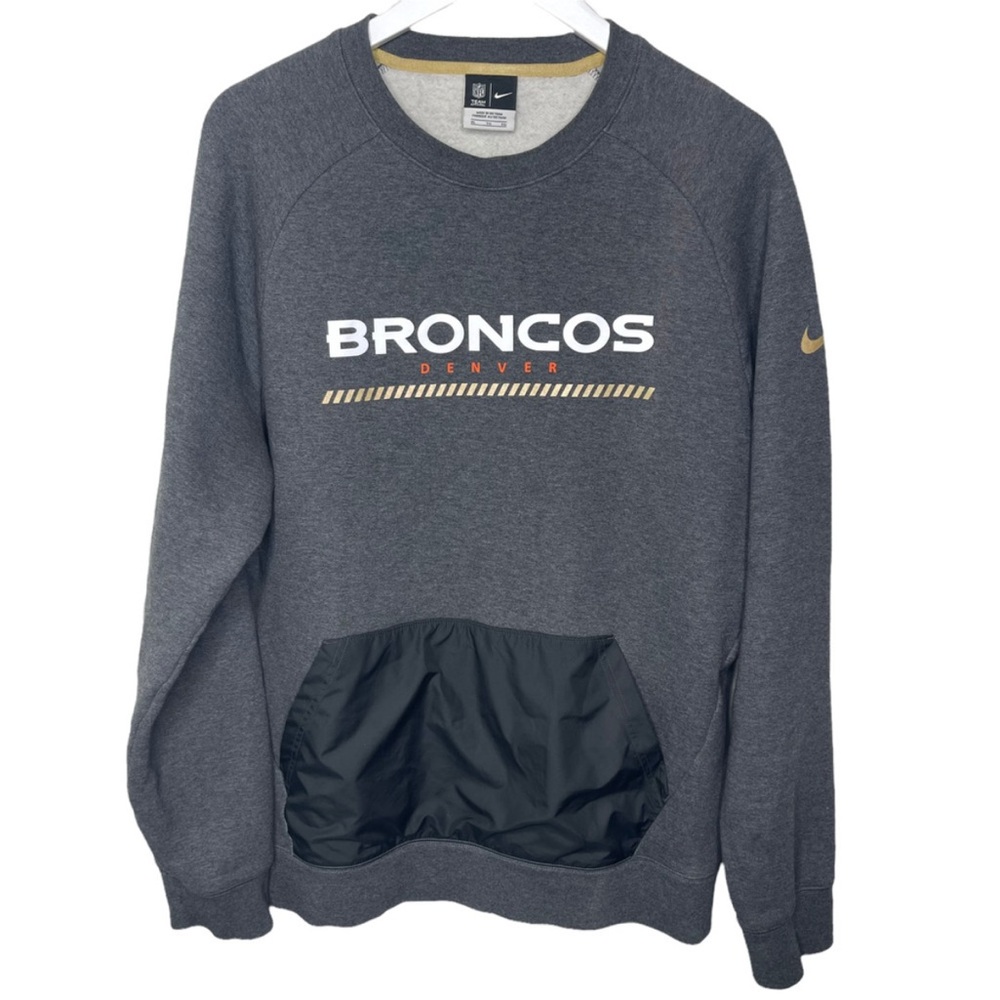Nike NFL Hybrid Denver Broncos Gold Collection Fleece Sweatshirt Gray